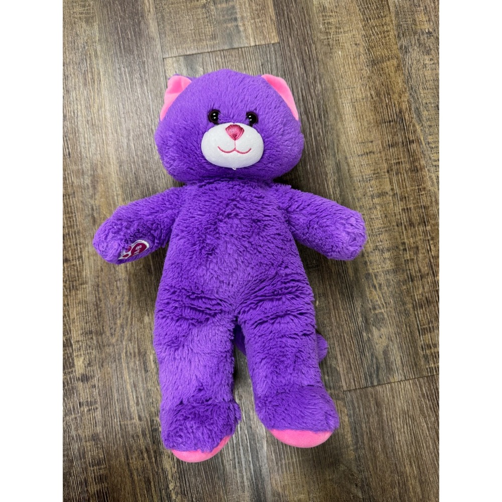 Build-A-Bear Workshop Purple Pink Cat Plush Stuffed Animal 024496 16 Inch 2016